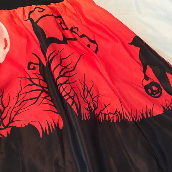 Rosegal Halloween Cold Shoulder Trick or Treaters Moon Bats Dress Size 1X NWT  M - Picture 3 of 13